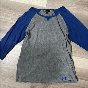 LG Under Armour Blue and Gray Striped Shirt